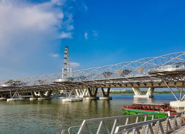Singapore, Singapur - 7 Mayıs 2017: Ayrıntı Helix Köprüsü