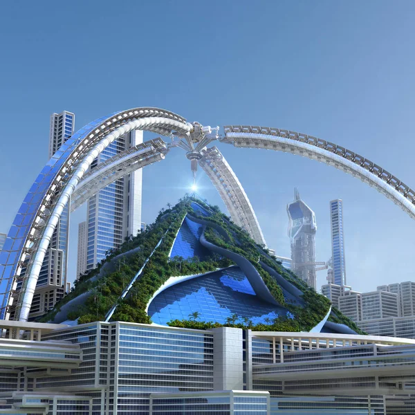 Futuristic green city architecture