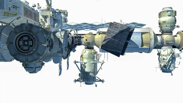 A Estação Espacial Internacional renderização detalhada — Fotografia de Stock