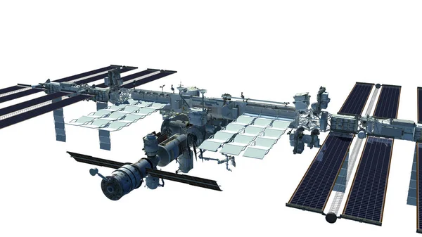 Szczegółowy rendering międzynarodowej stacji kosmicznej — Zdjęcie stockowe