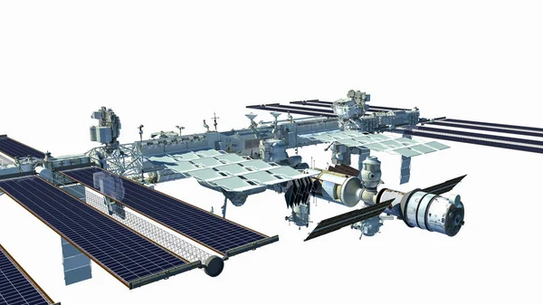 国际空间站详细渲染 — 图库照片