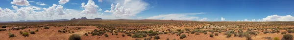 Wide Panorama Famous Monument Valley Desert Landscape Mesa Rock Formations — Stock Photo, Image