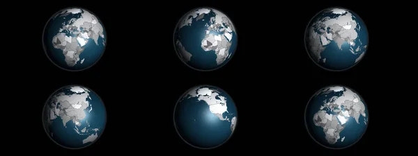 Ілюстрації Інфографічних Примірників Глобусу Показують Континенти Кордони Країни Відсічним Контуром — стокове фото