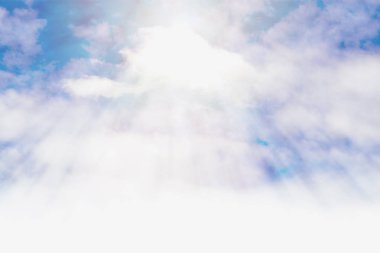 Beyaz mavi gökyüzü Güzel bulutlar yüzüyor