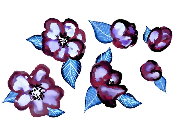 Цветы Акварели — стоковое фото