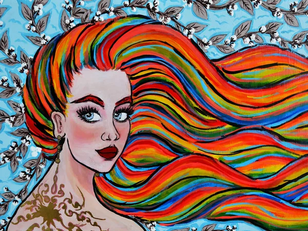 虹色のヘアスタイル — ストック写真