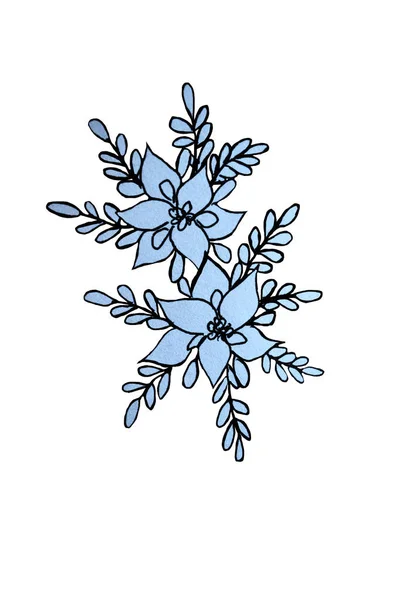 Niebieskie Kwiaty Kolor Woda Wzór — Zdjęcie stockowe