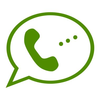 Beyaz arka plan üzerinde yalıtılmış bir telefon simgesinin tek renkli vektör çizimi.