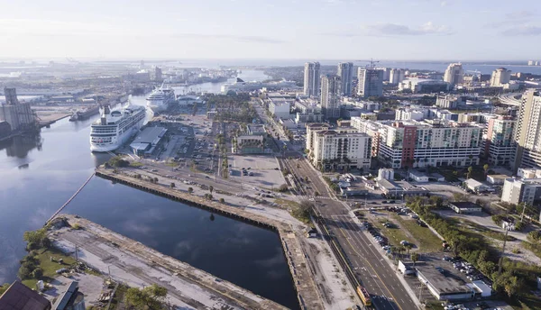 Luchtfoto Van Cruise Haven Binnenstad Tampa Florida — Stockfoto