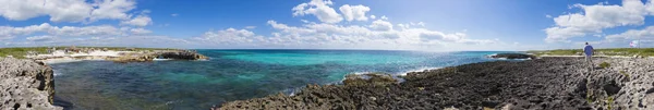 Panorama 360 Skalistym Brzegu Mirador Cozumel Meksyk — Zdjęcie stockowe