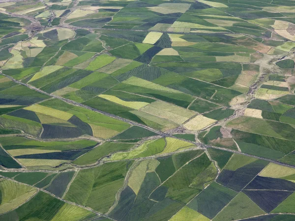 Vista Aérea Padrão Belas Terras Agrícolas Etiópia — Fotografia de Stock