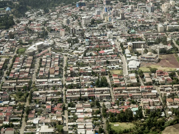Flygfoto Över Addis Abeba Etiopien Solig Dag — Stockfoto