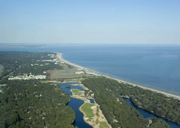 Letecký Pohled Hilton Head Jižní Karolínu Atlantický Oceán — Stock fotografie