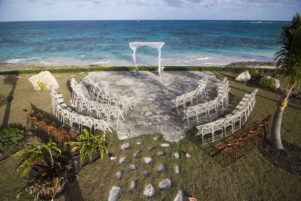Wedding ceremony site overlooking the Caribbean