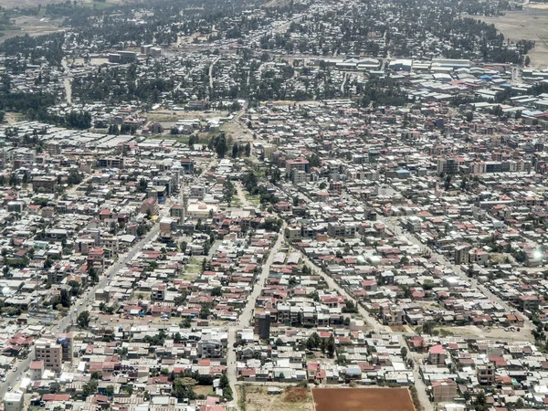 Letecký Pohled Rozlehlé Slumy Addis Abeby Etiopie — Stock fotografie