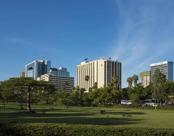 Nairobi Kenya Circa November 2015 Parque Urbano Com Palmeiras Árvores — Fotografia de Stock