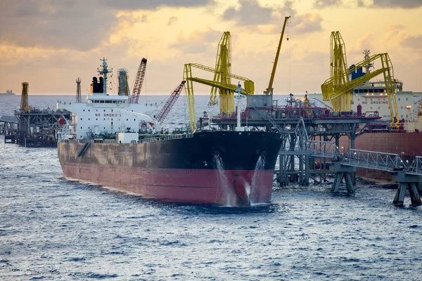 Olietankers Lossen Zee Het Caribisch Gebied — Stockfoto