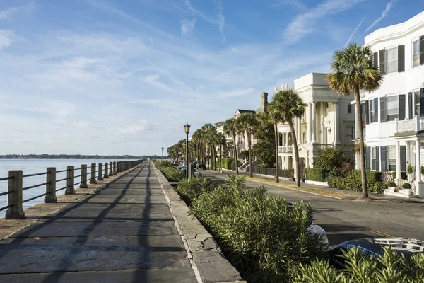 Zabytkowe Nabrzeże Domy Starej Charleston Karolina Południowa — Zdjęcie stockowe