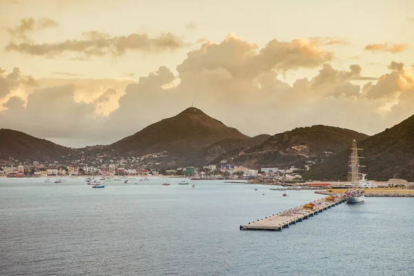 Porto Maarten Phillipsburg All Alba — Foto Stock