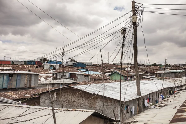 Vista Para Telhado Kibera África Maior Favela Urbana — Fotografia de Stock