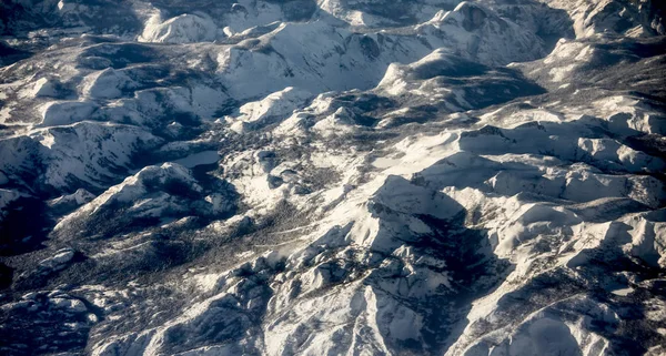 Aerial View Sierra Nevada Mountains California 2019 Record Setting Snowfall — Stock Photo, Image