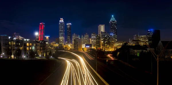Downtown Atlanta Georgia at night panorama — Stock Photo, Image