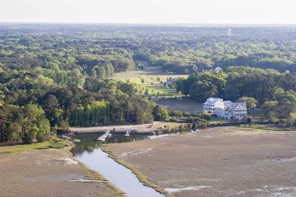 ボーフォートの湿地と川の航空写真 サウスカロライナ州 アメリカ合衆国 — ストック写真