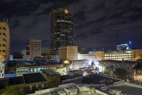 Urban Rooftop Uitzicht Raleigh North Carolina Nachts — Stockfoto