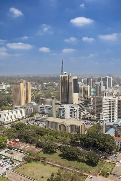 Függőleges légi-belváros Nairobi — Stock Fotó