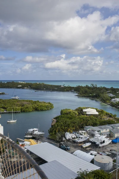 Łokieć Cay Bahamy Styczeń 2015 Jachty Malowniczym Porcie Bahamas Bay — Zdjęcie stockowe
