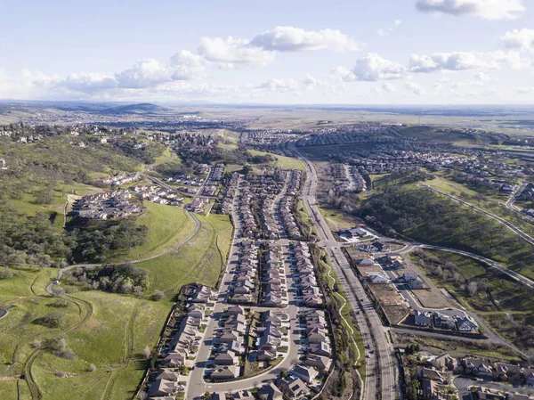 Aerial View Suburban Neighborhoods Folsom California — Stock Photo, Image