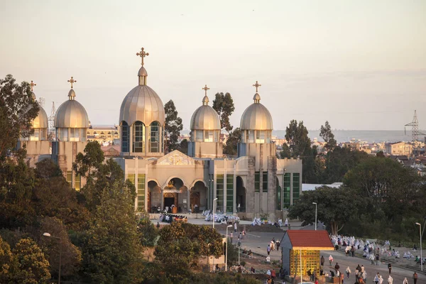 Adis Ababa Etiópia Október 2014 Azonosítatlan Imádók Magatartás Istentisztelet Egy — Stock Fotó