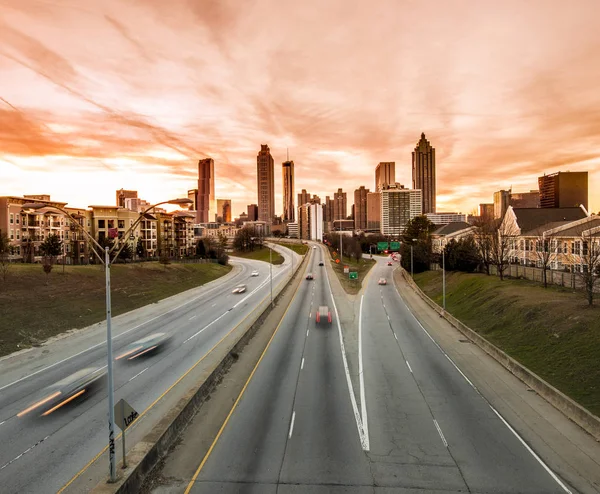 Atlanta Bajo Cielo Nublado Timelapse — Foto de Stock