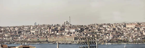 Merkezinde Sultanahmet Camii Ile Stanbul Panoramik Manzarası Türkiye — Stok fotoğraf