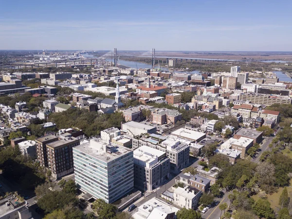 Flygvy Över Savannahs Centrum Georgien — Stockfoto