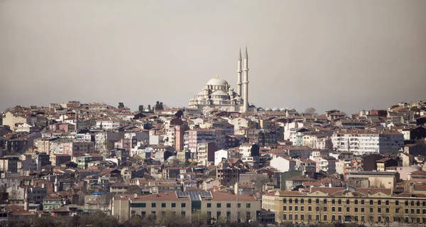 Merkezinde Sultanahmet Camii Ile Stanbul Panoramik Manzarası Türkiye — Stok fotoğraf