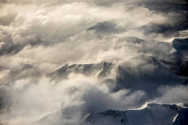 Вид Воздуха Горы Сьерра Невада Калифорнии Сделанный Время Рекордного Снегопада — стоковое фото