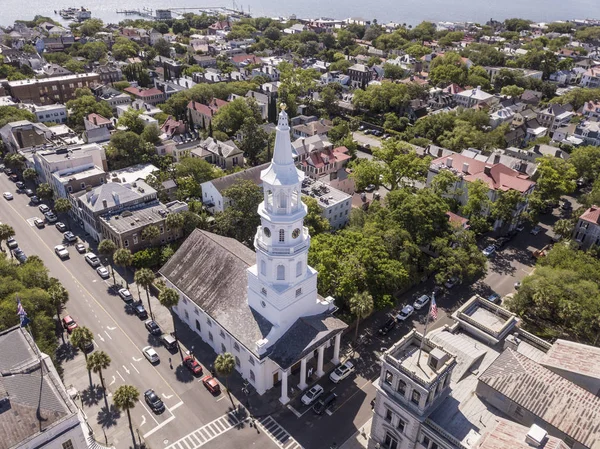 Luftaufnahme Der Innenstadt Von Charleston South Carolina Mit Der Michaels — Stockfoto