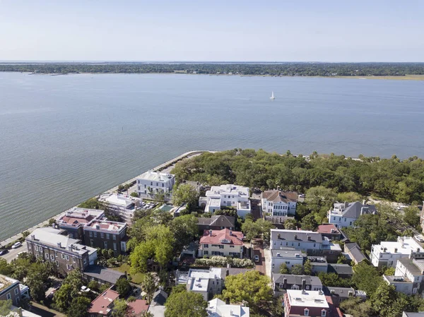 Aerial View Historic District Charleston South Carolina Including White Point — Stock Photo, Image