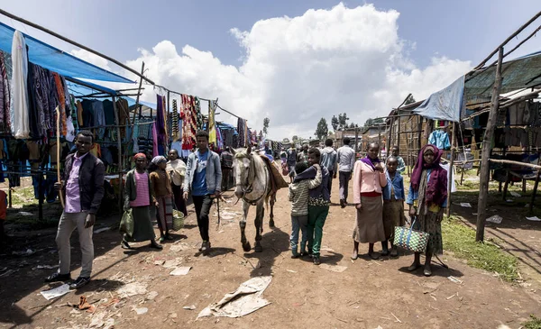 Oromia Ethiopia September 2017 Unidentified People Shop Ourdoor Market Rural — Stock Photo, Image