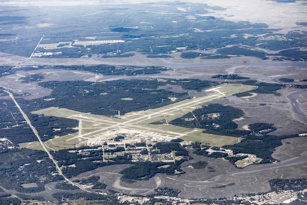 High Angle View Marine Corp Air Station Runways Beaufort South — Stock Photo, Image