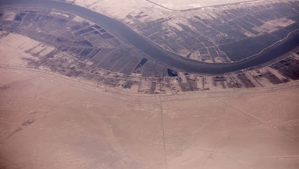 High Aerial View Airplane Iran Iraq Border Basra — Stock Photo, Image