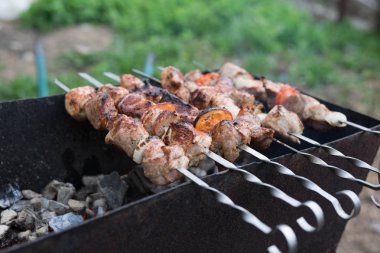 ızgara et sebze ile ızgara pişmiş