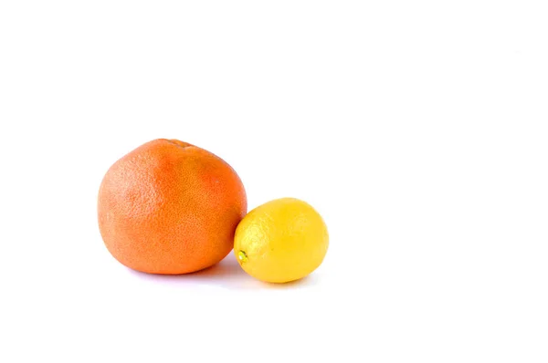 Grapefruit Lemon Table White Background — Stock Photo, Image