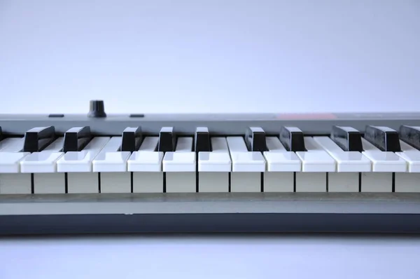 Electronic Piano Synthesizer Keys Table White Background Part Keys Visible Stock Image