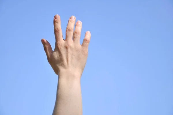 Mão Direita Levantada Para Céu Com Avlets — Fotografia de Stock