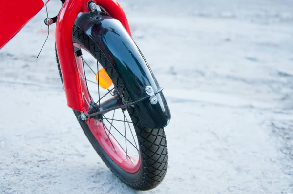 Fait Partie Vélo Pour Enfants Rouge Roue Arrière Avant — Photo