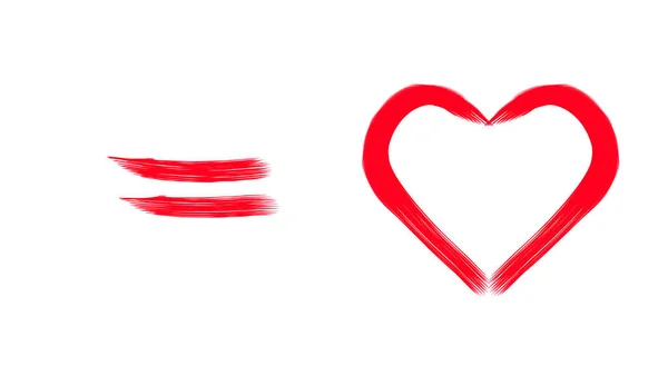 Abstracción Corazón Rojo Sobre Fondo Blanco Amor — Foto de Stock