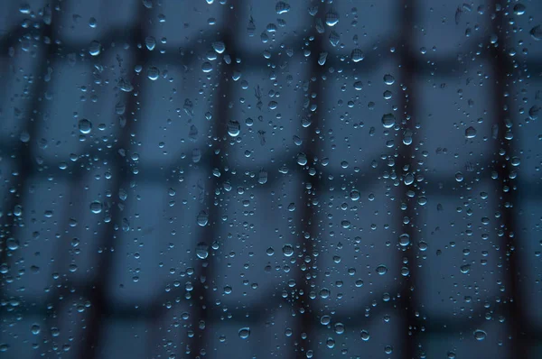 Raindrops Glass Frozen Water Rain — Stock Photo, Image