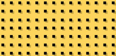 3d, Geometrik şekilleri kareler. Soyutlama. Sarı arka planda. Yaz